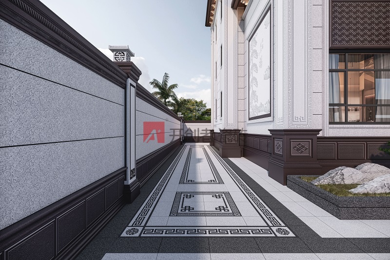 中式回纹-芝麻白配芝麻黑