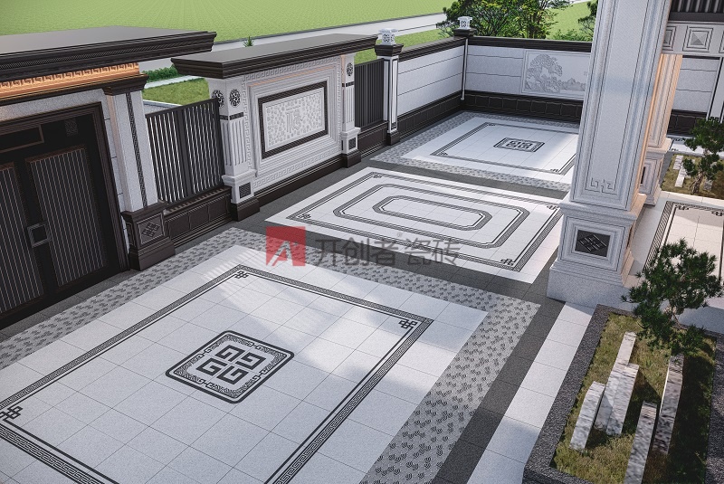 中式回纹-芝麻灰配芝麻黑