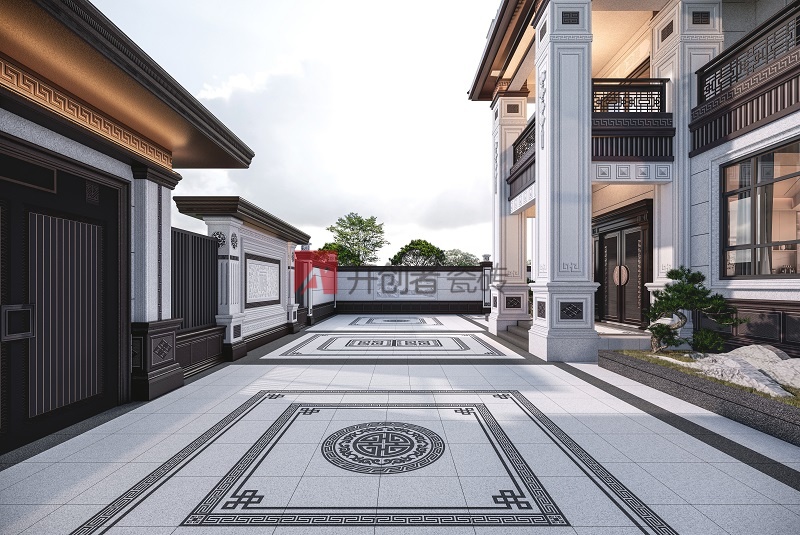 中式角花-芝麻白配芝麻黑