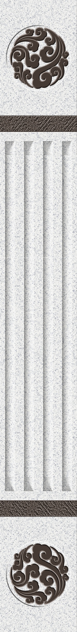 深咖+云石白-祥云凹凸板-双祥云