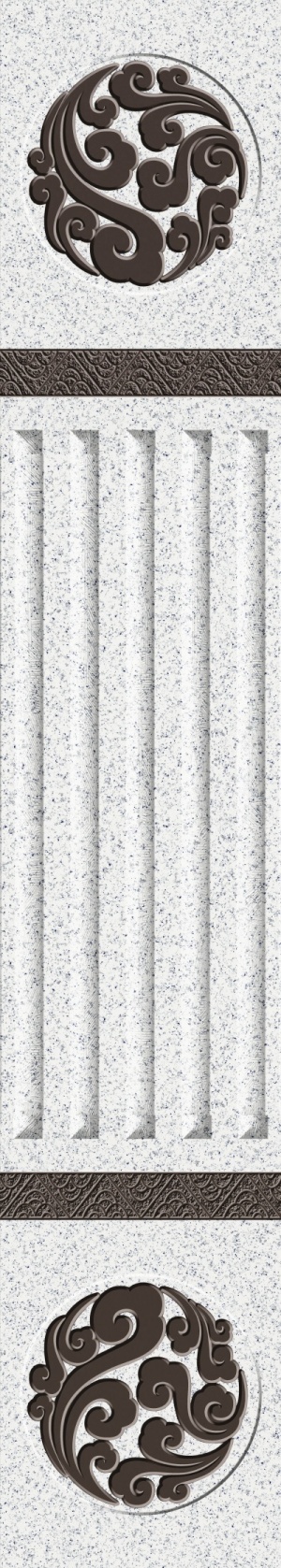 深咖+云石白-祥云凹凸板-双祥云