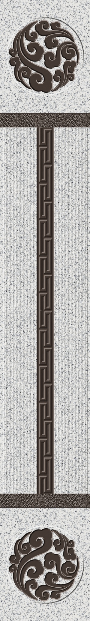 深咖+芝麻白-祥云回纹板-双祥云