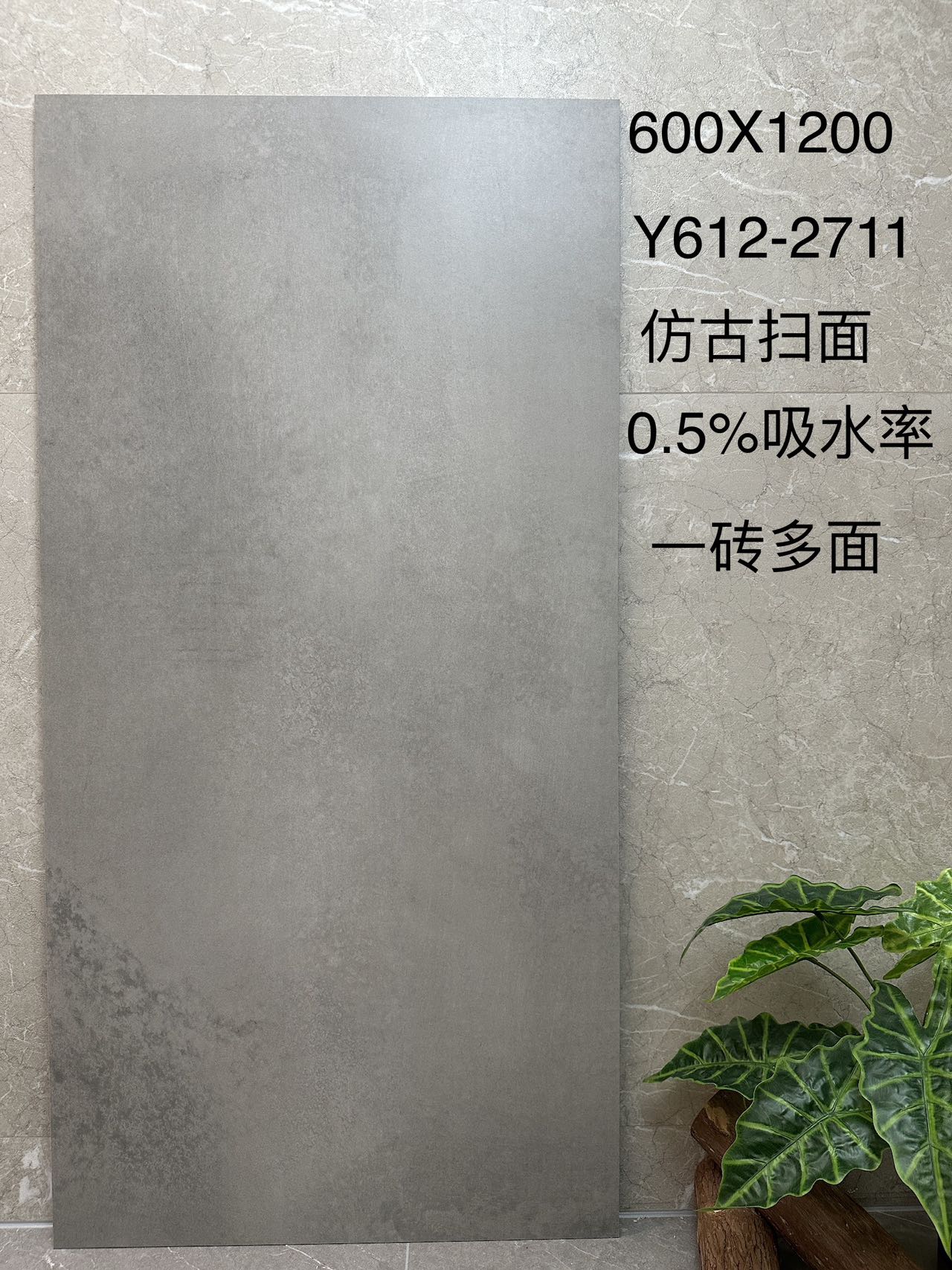 墨图Y612-2711 数码釉叠加水泥工艺 扫面 通体底 0.5%吸水率