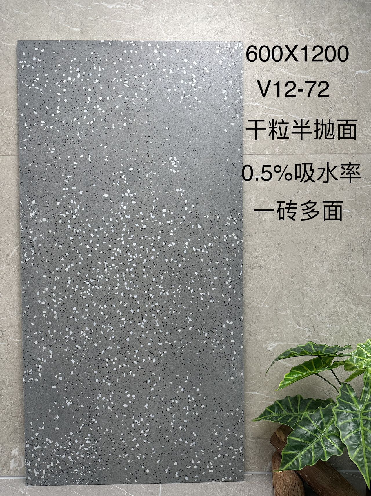 海伦V12-72 干粒半抛面 通体斑点底