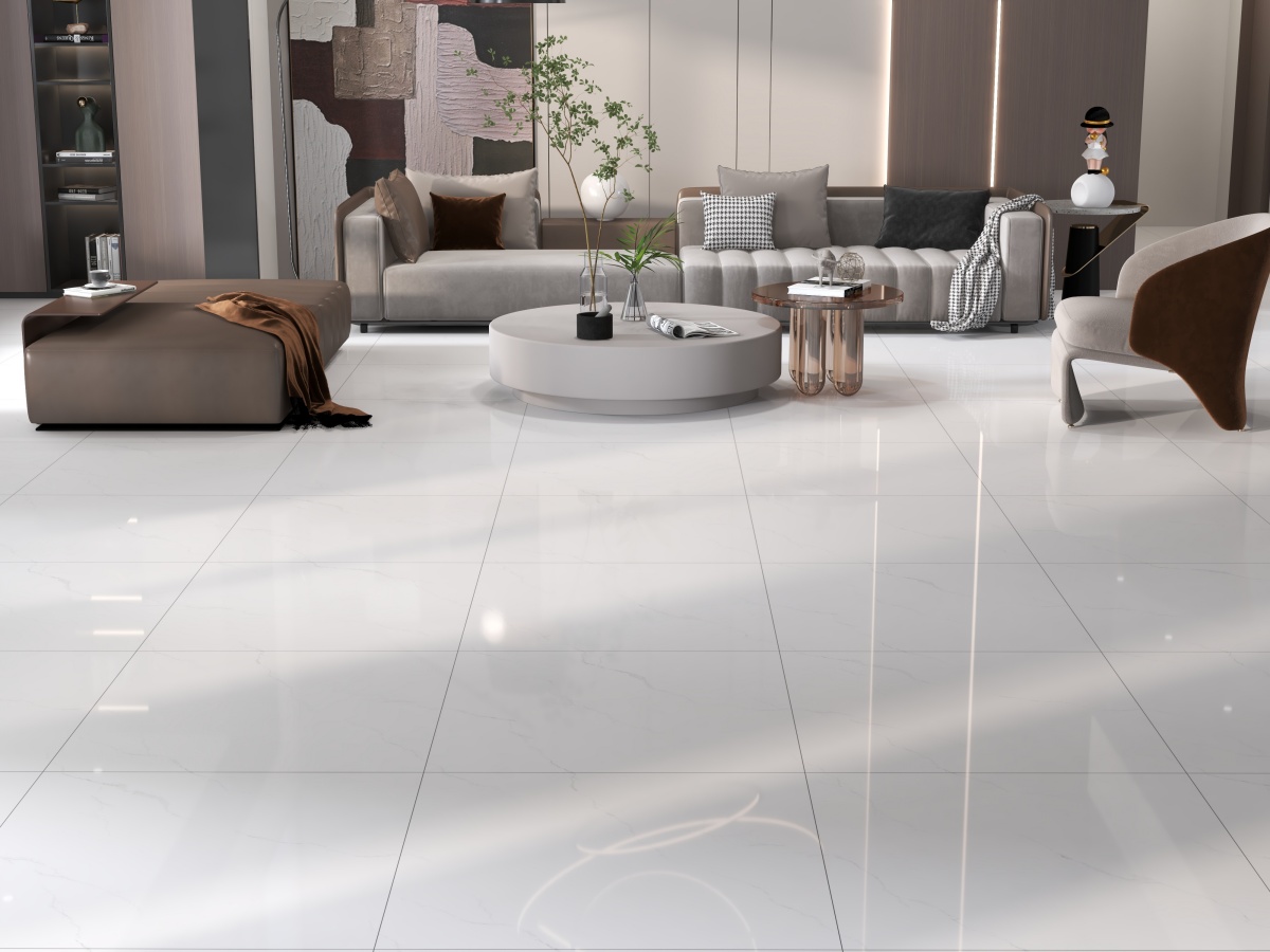 亮光 金刚通体大理石 GT8879瑞雪白 一石五面 自由连纹 亮光通体