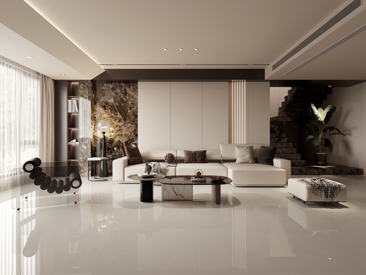 亮光 金刚通体大理石 80GT1228轻柔灰 一石五面 自然切面 亮面通体