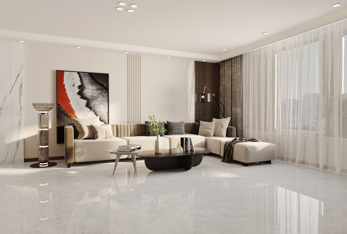 812H1220意大利星浅灰 亮光 12mm通体厚岩板 一石五面 自然切面 超防滑