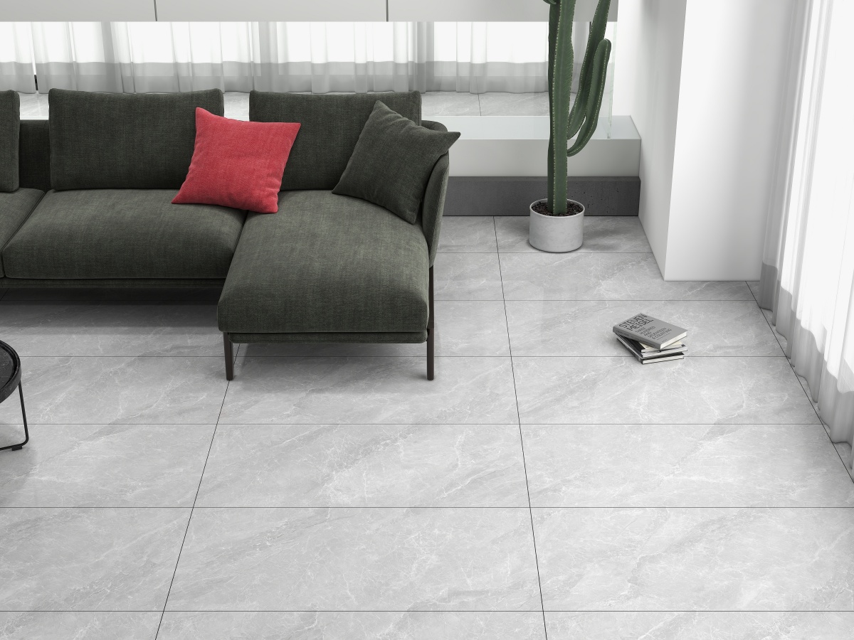 亮光 超晶通体大理石 TC126550极地灰 一石五面 自由连纹 亮光通体