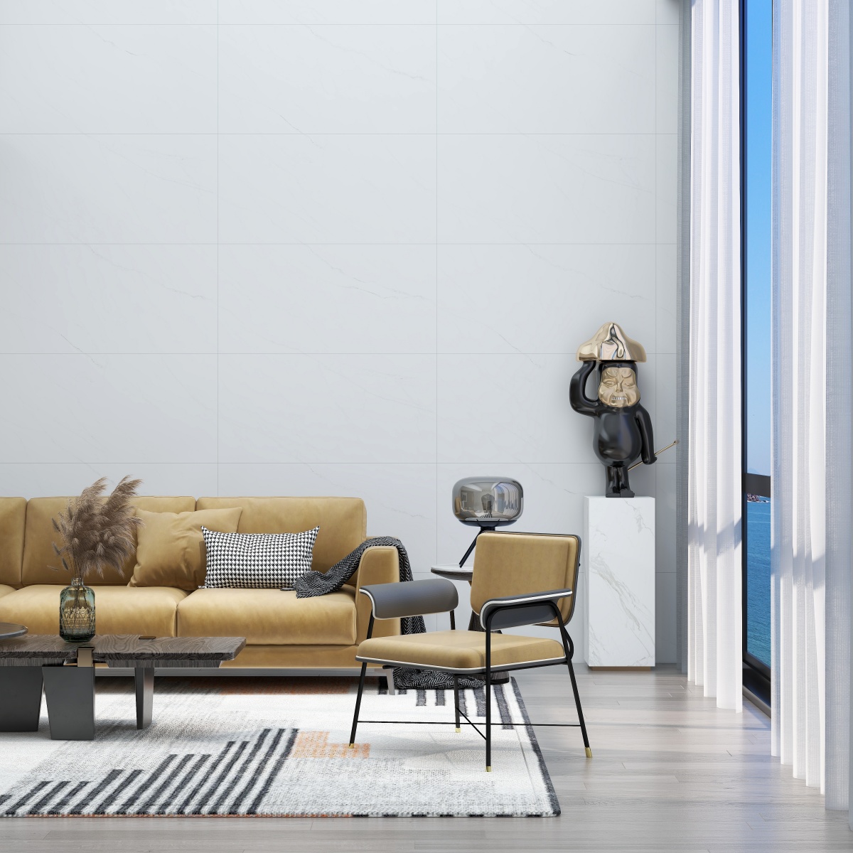 亮光 超晶通体大理石 TC126308白水晶 一石五面 自由连纹 亮光通体