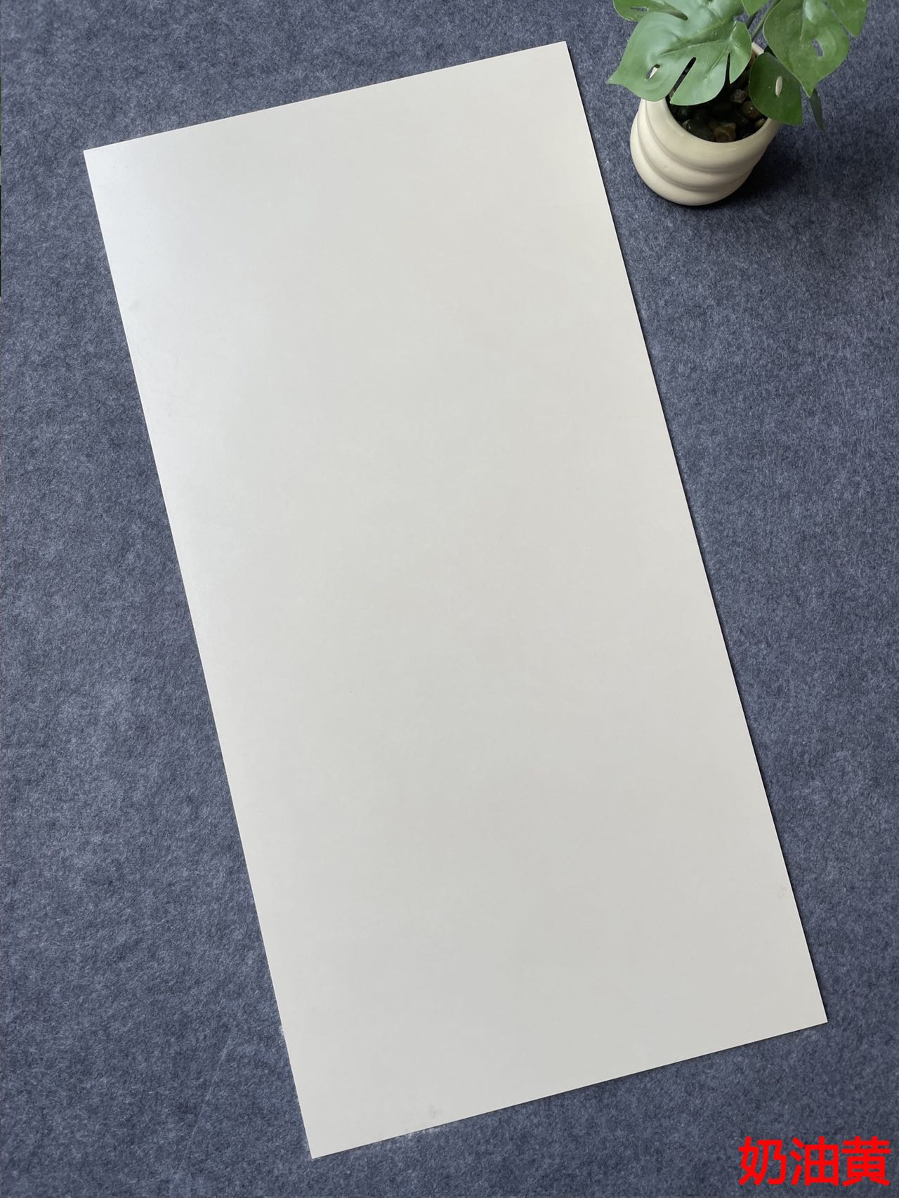 哑光 超耐磨素色  NS4830M奶油黄 一石四面 自然切面 肌肤釉 15°柔光 4级超耐磨 0.04%超低吸水率