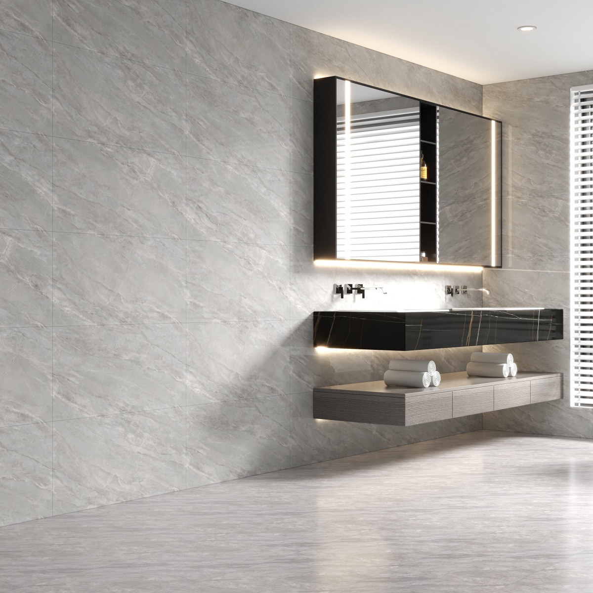 亮光 通体大理石 2-GB48322小湘江 一石五面 自由连纹 亮光通体中板