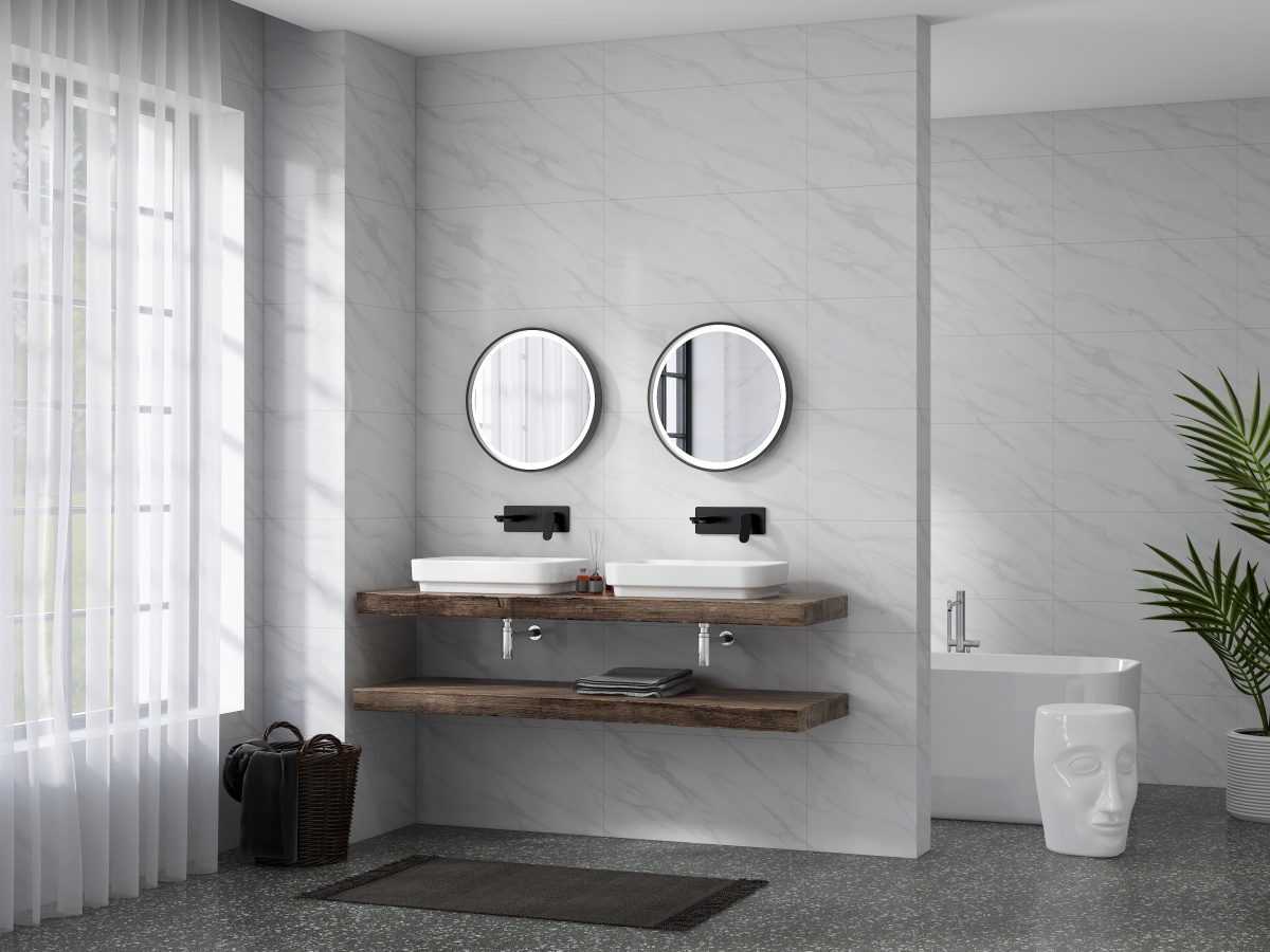 亮光 通体大理石 2-GB48318小西湖  一石五面 自由连纹 亮光通体中板