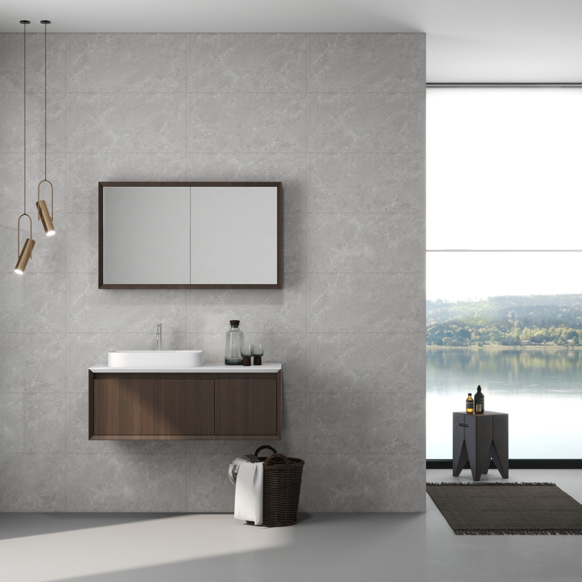 亮光 通体大理石 2-GB48321小庐山 一石五面 自由连纹 亮光通体中板