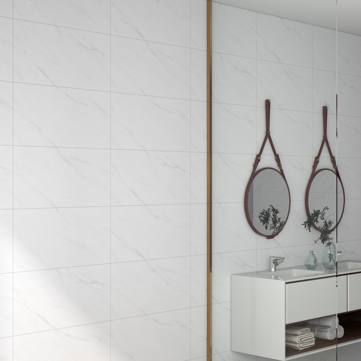 亮光 通体大理石 GT48603香雪白 一石五面 自由连纹 亮光通体中板